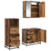 Baderomsinnredningssett 3 pcs Gammelt tre 35 x 37.5 x 100 cm