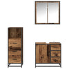 Baderomsinnredningssett 3 pcs Gammelt tre 35 x 37.5 x 100 cm