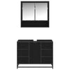 Baderomsinnredningssett med dør 2 pcs Svart eik 80 x 33 x 60 cm
