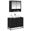 Baderomsinnredningssett med dør 2 pcs Svart eik 80 x 33 x 60 cm