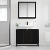 Baderomsinnredningssett med dør 2 pcs Svart eik 80 x 33 x 60 cm