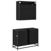 Baderomsinnredningssett med dør 2 pcs Svart eik 80 x 33 x 60 cm