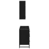 Baderomsinnredningssett med dør 2 pcs Svart eik 80 x 33 x 60 cm