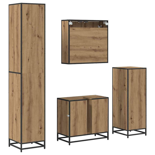 Baderomsinnredningssett 4 pcs Artisan Eik Konstruert tre