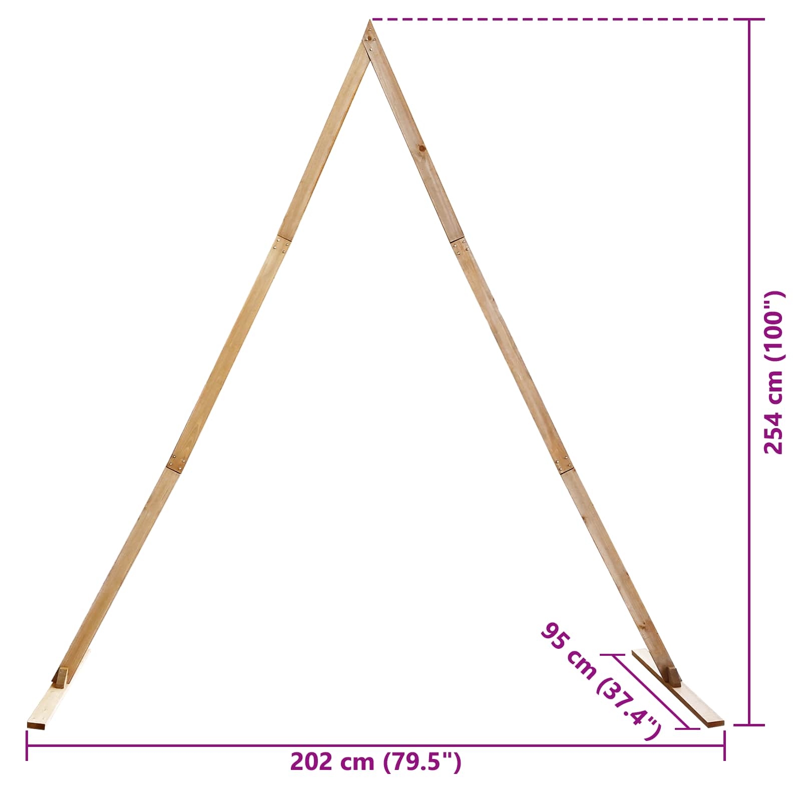 Bryllupsbue Lys Brun 202 x 95 x 254 cm Massiv furu vidaXL