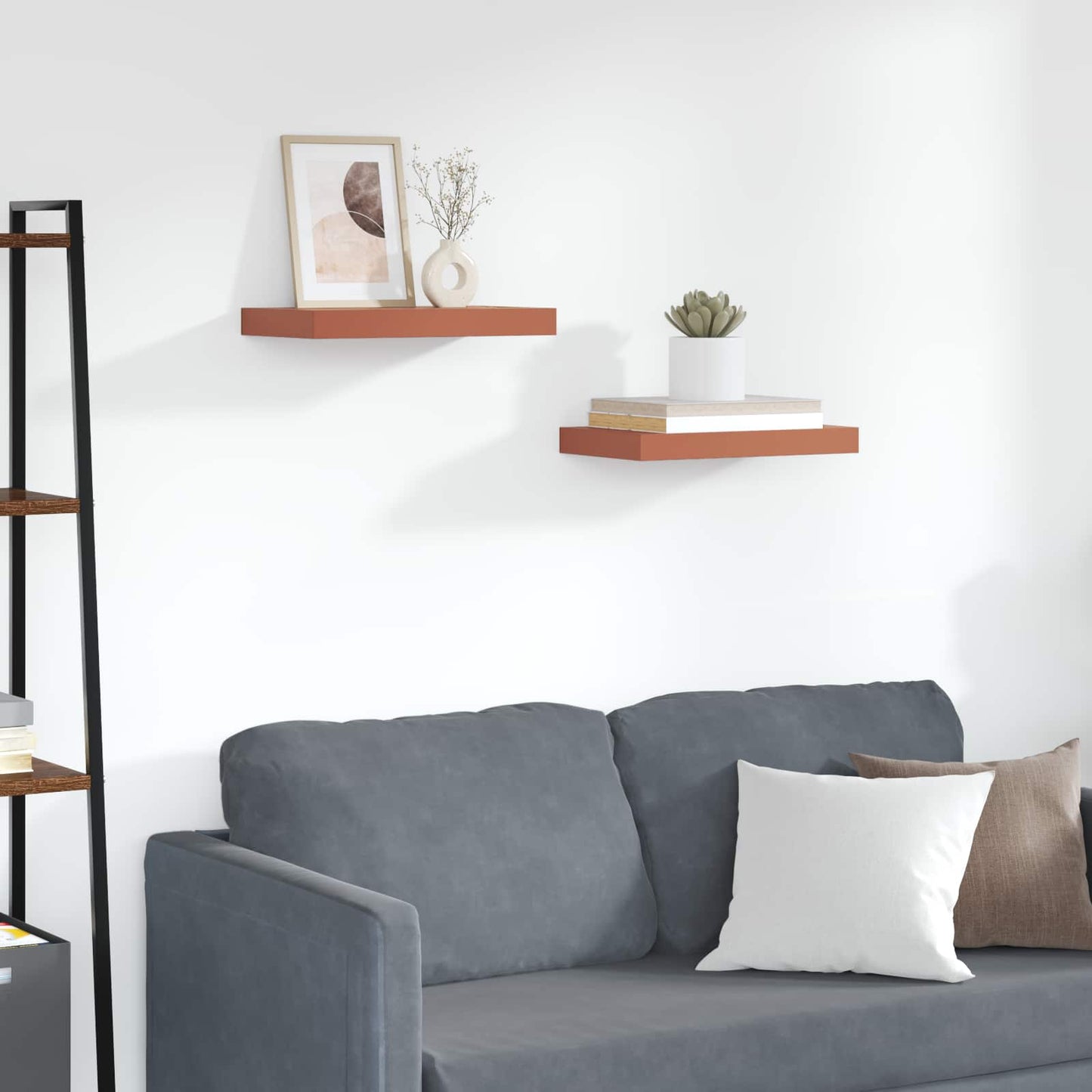 Vegghylle Veggmontert 2 pcs Rød 40 x 23,5 x 4 cm Konstruert tre