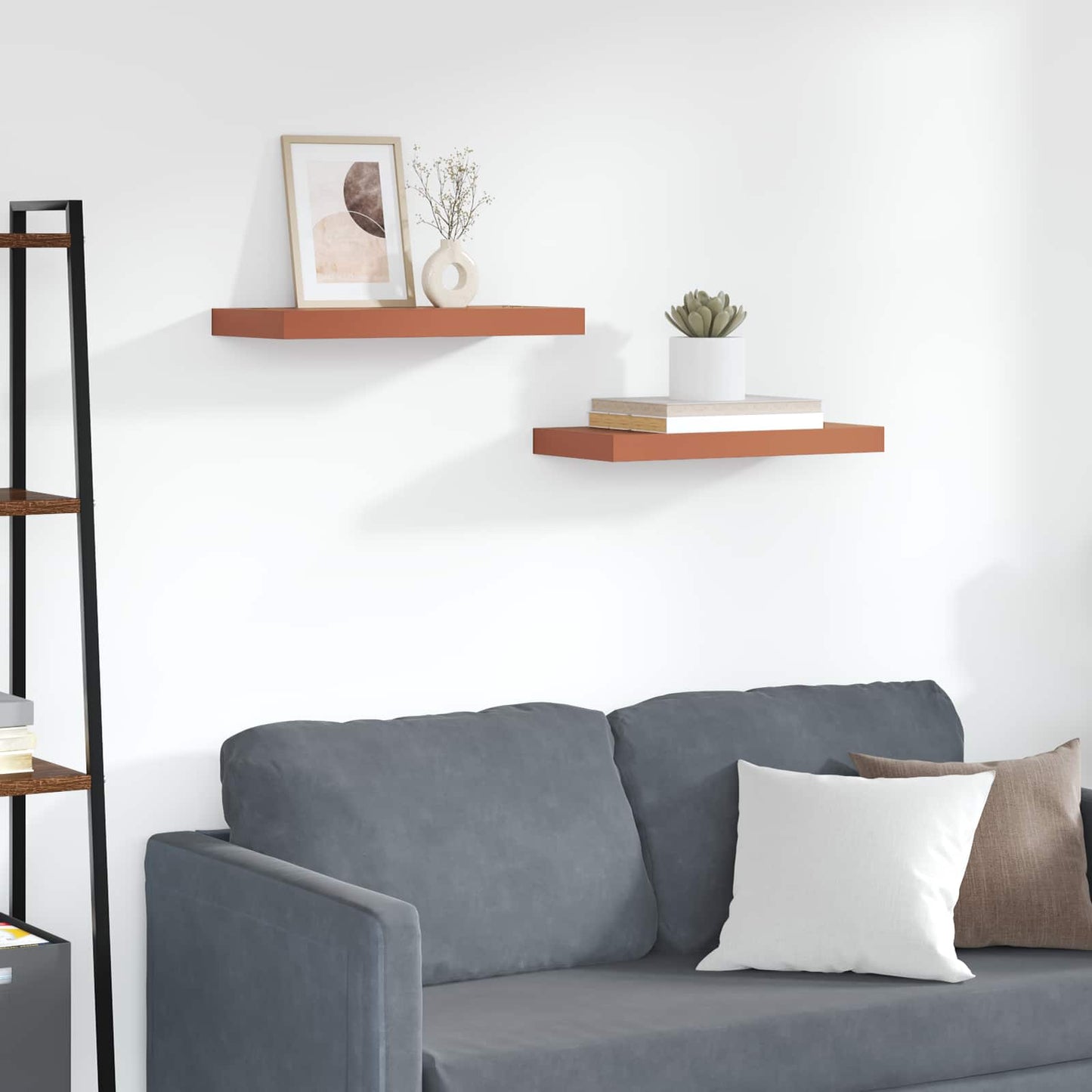 Vegghylle Veggmontert 2 pcs Rød 50 x 23 x 4 cm Konstruert tre