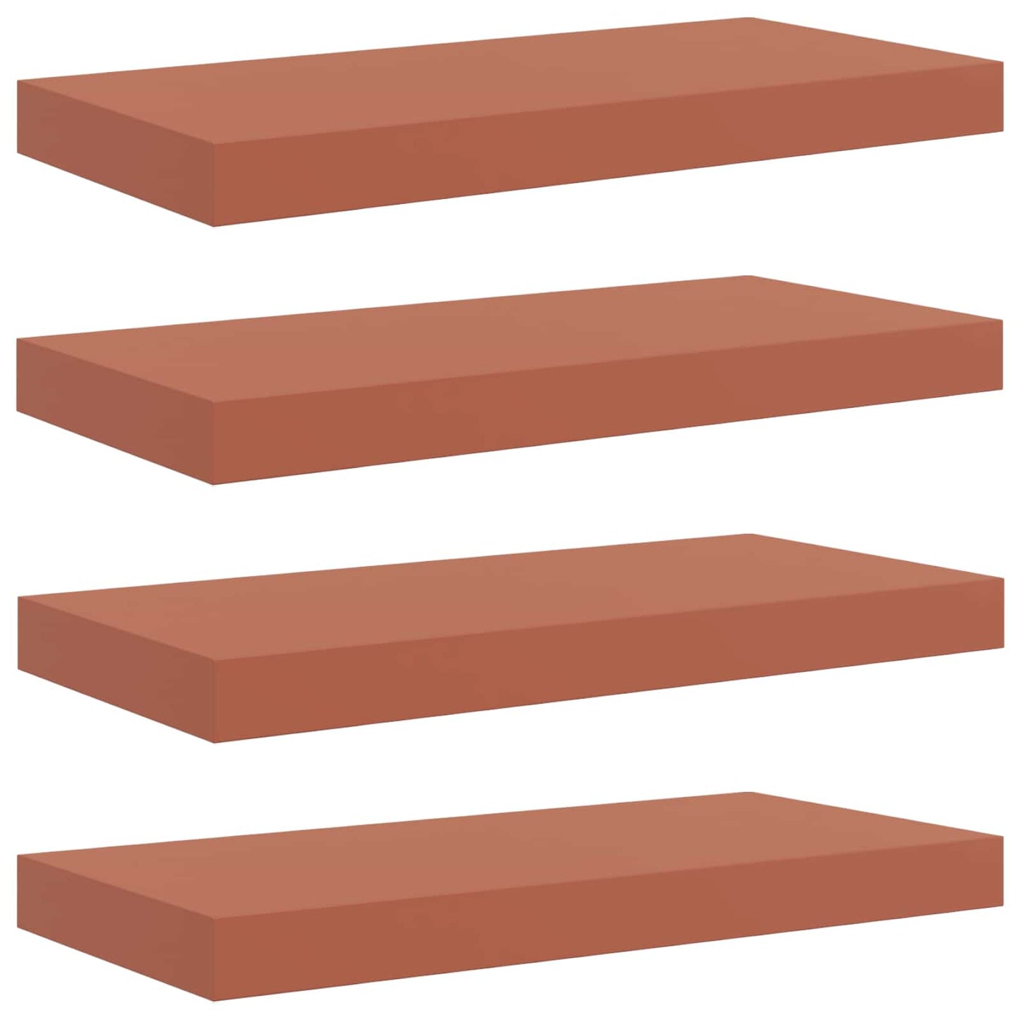 Vegghylle Veggmontert 4 pcs Rød 50 x 23 x 4 cm Konstruert tre