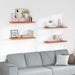 Vegghylle Veggmontert 4 pcs Rød 80 x 23,5 x 4 cm Konstruert tre