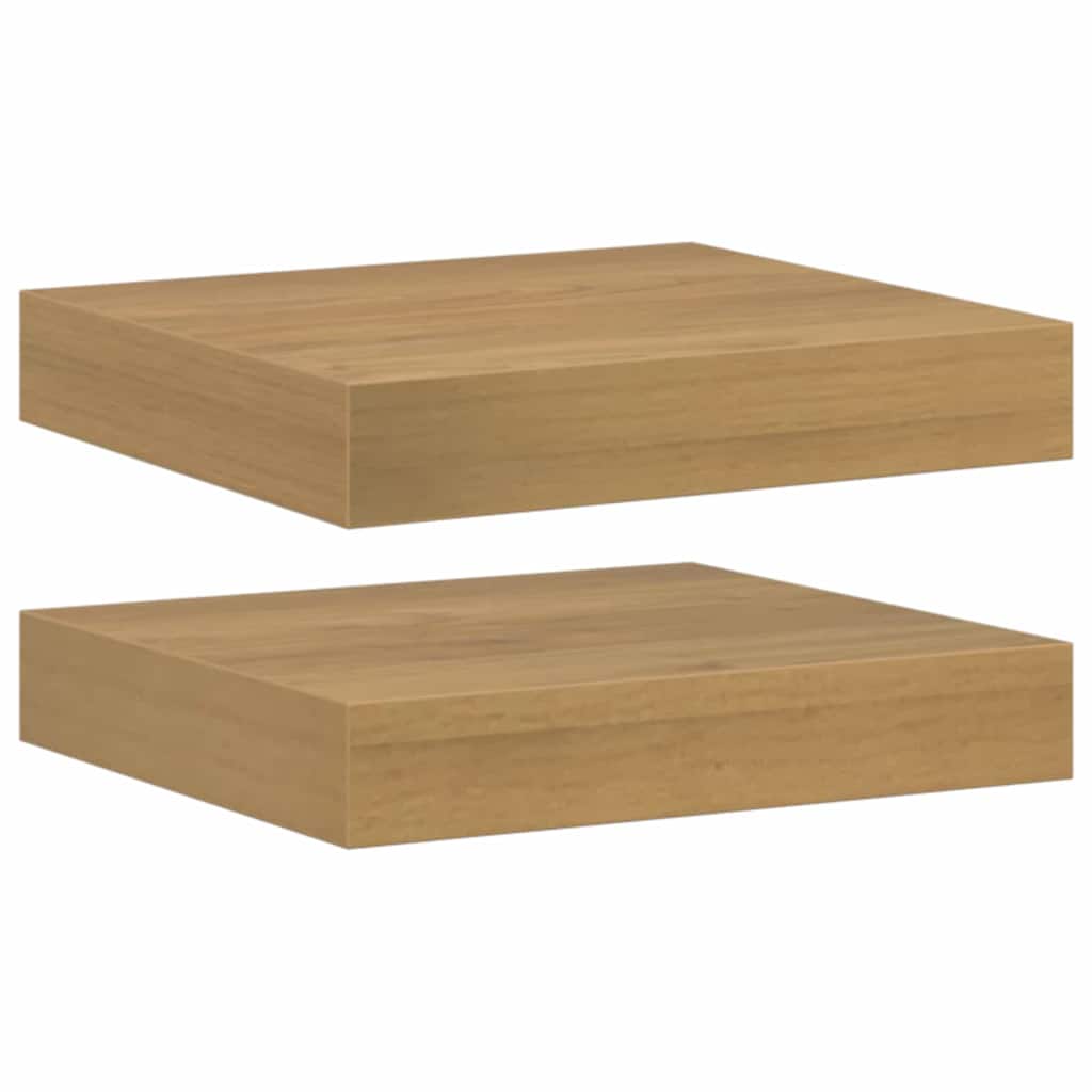 Vegghylle 2 pcs Brun 23 x 23,5 x 4 cm Konstruert tre