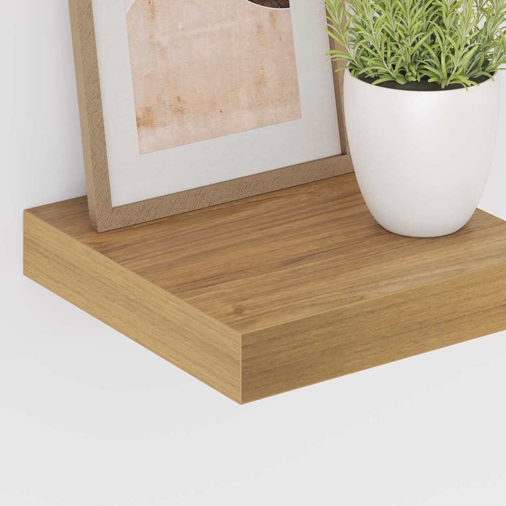 Vegghylle 4 pcs Brun 23 x 23,5 x 4 cm Konstruert tre