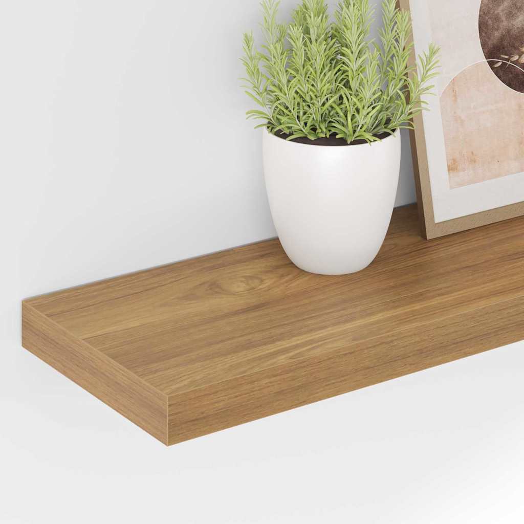 Vegghylle Veggmontert 2 pcs Brun 50 x 23 x 4 cm Konstruert tre