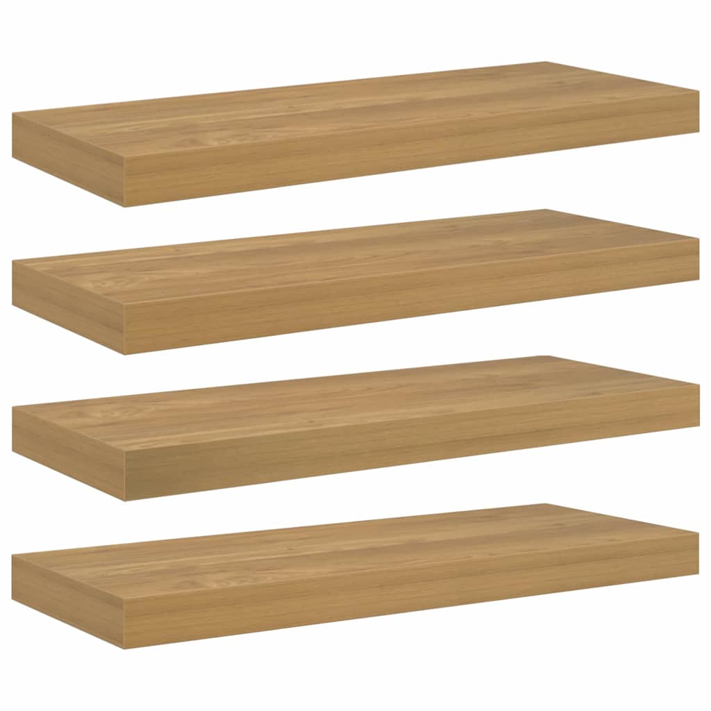 Vegghylle Veggmontert 4 stk. Brun 60 x 23,5 x 3,8 cm