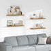 Vegghylle 4 pcs Brun 90 x 23,5 x 4 cm Konstruert tre
