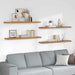 Vegghylle Veggmontert 4 stk. Brun 120 x 23,5 x 3,8 cm