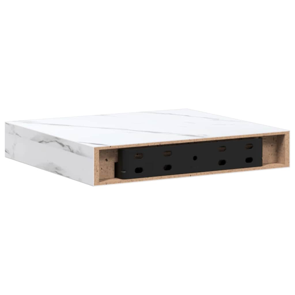 Vegghylle Hvit marmor 23 x 23,5 x 4 cm Konstruert tre