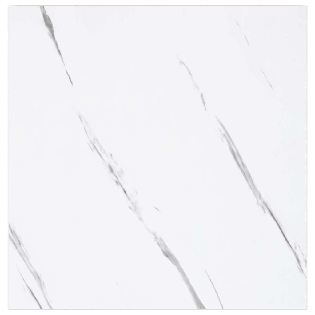 Vegghylle 2 pcs Hvit marmor 23 x 23,5 x 4 cm Konstruert tre