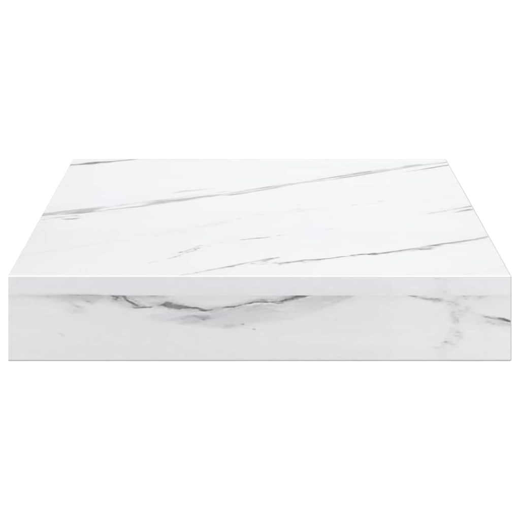 Vegghylle 4 pcs Hvit marmor 23 x 23,5 x 4 cm Konstruert tre