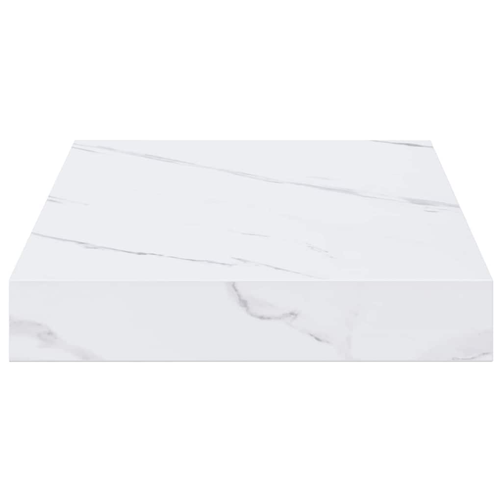 Vegghylle 2 pcs Hvit marmor 40 x 23,5 x 4 cm Konstruert tre