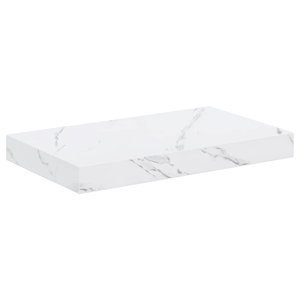 Vegghylle 4 pcs Hvit marmor 40 x 23,5 x 4 cm Konstruert tre