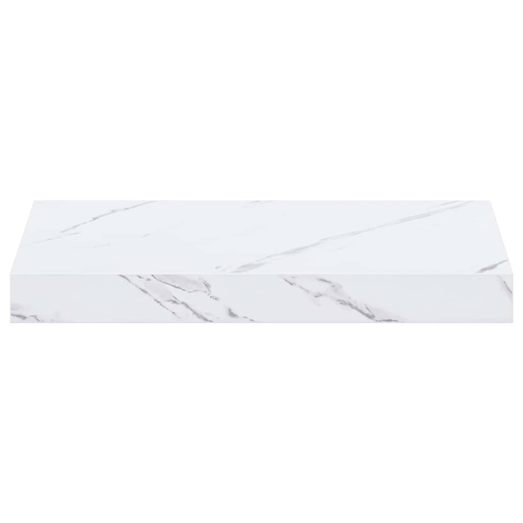 Vegghylle 4 pcs Hvit marmor 40 x 23,5 x 4 cm Konstruert tre