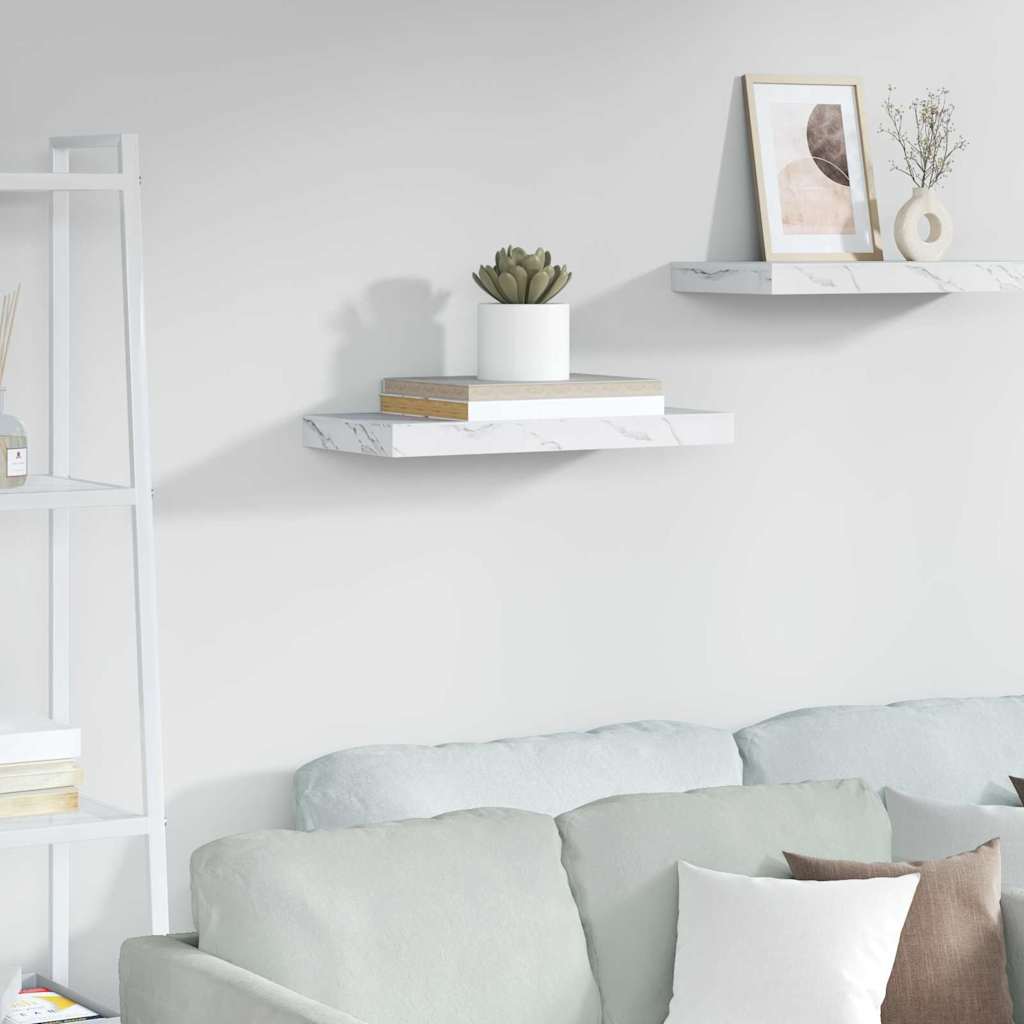 Vegghylle Veggmontert Hvit marmor 50 x 23,5 x 3,8 cm