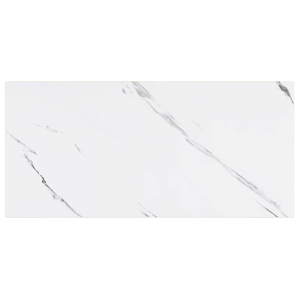 Vegghylle 2 pcs Hvit marmor 50 x 23,5 x 4 cm Konstruert tre