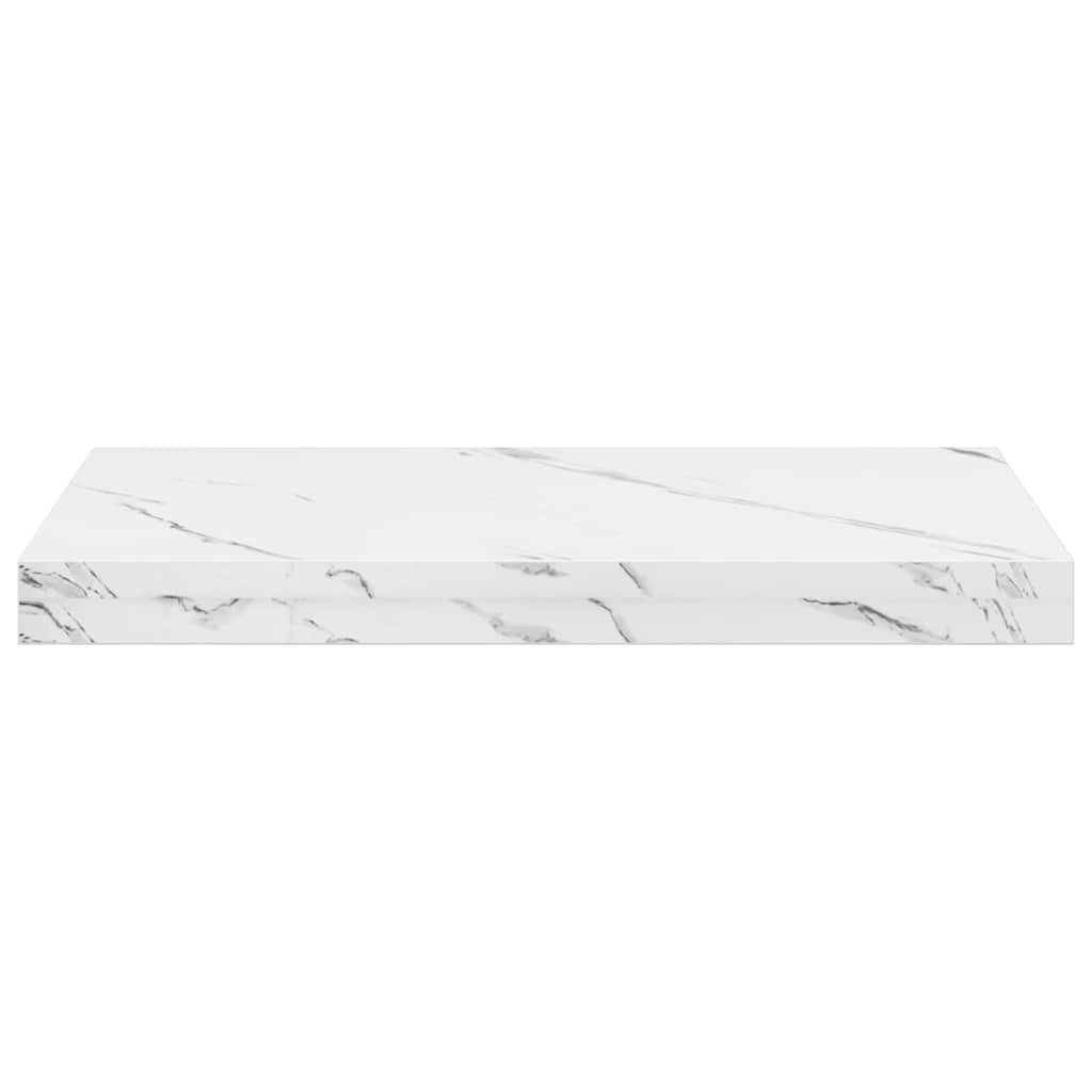 Vegghylle 4 pcs Hvit marmor 50 x 23,5 x 4 cm Konstruert tre