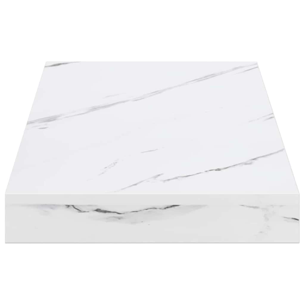 Vegghylle 4 pcs Hvit marmor 50 x 23,5 x 4 cm Konstruert tre