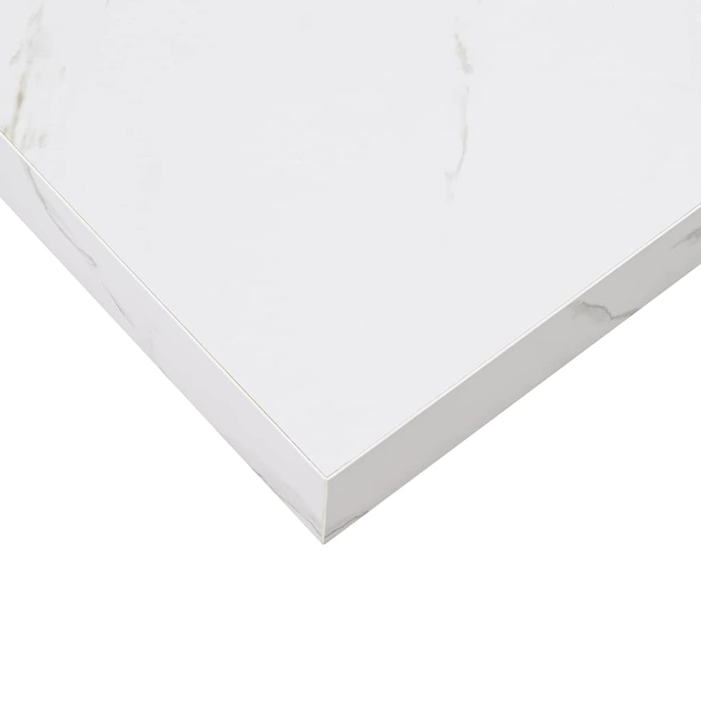 Vegghylle 4 stk. Hvit marmor 80 x 23,5 x 3,8 cm Konstruert tre