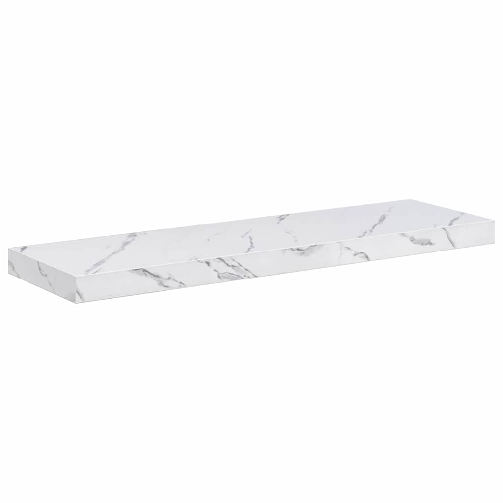Vegghylle 4 stk. Hvit marmor 80 x 23,5 x 3,8 cm Konstruert tre