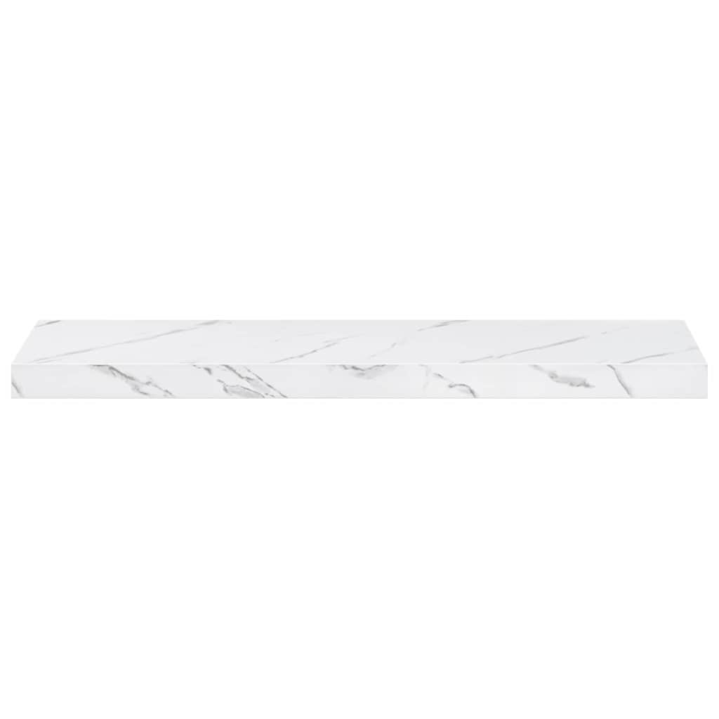 Vegghylle 4 stk. Hvit marmor 80 x 23,5 x 3,8 cm Konstruert tre