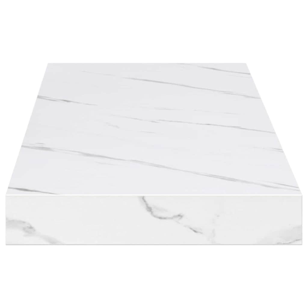 Vegghylle 4 stk. Hvit marmor 80 x 23,5 x 3,8 cm Konstruert tre