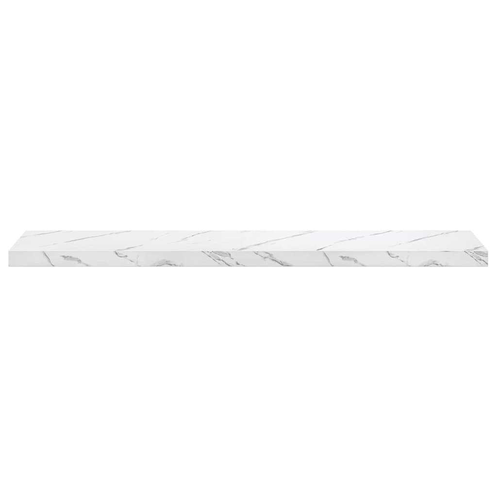 Vegghylle 2 pcs Hvit marmor 120 x 23,5 x 4 cm Konstruert tre