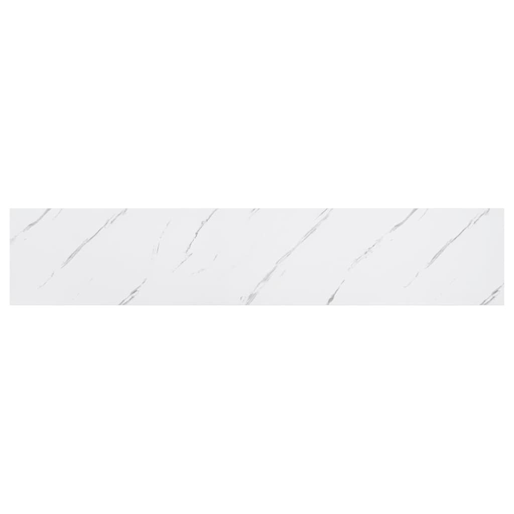Vegghylle 2 pcs Hvit marmor 120 x 23,5 x 4 cm Konstruert tre