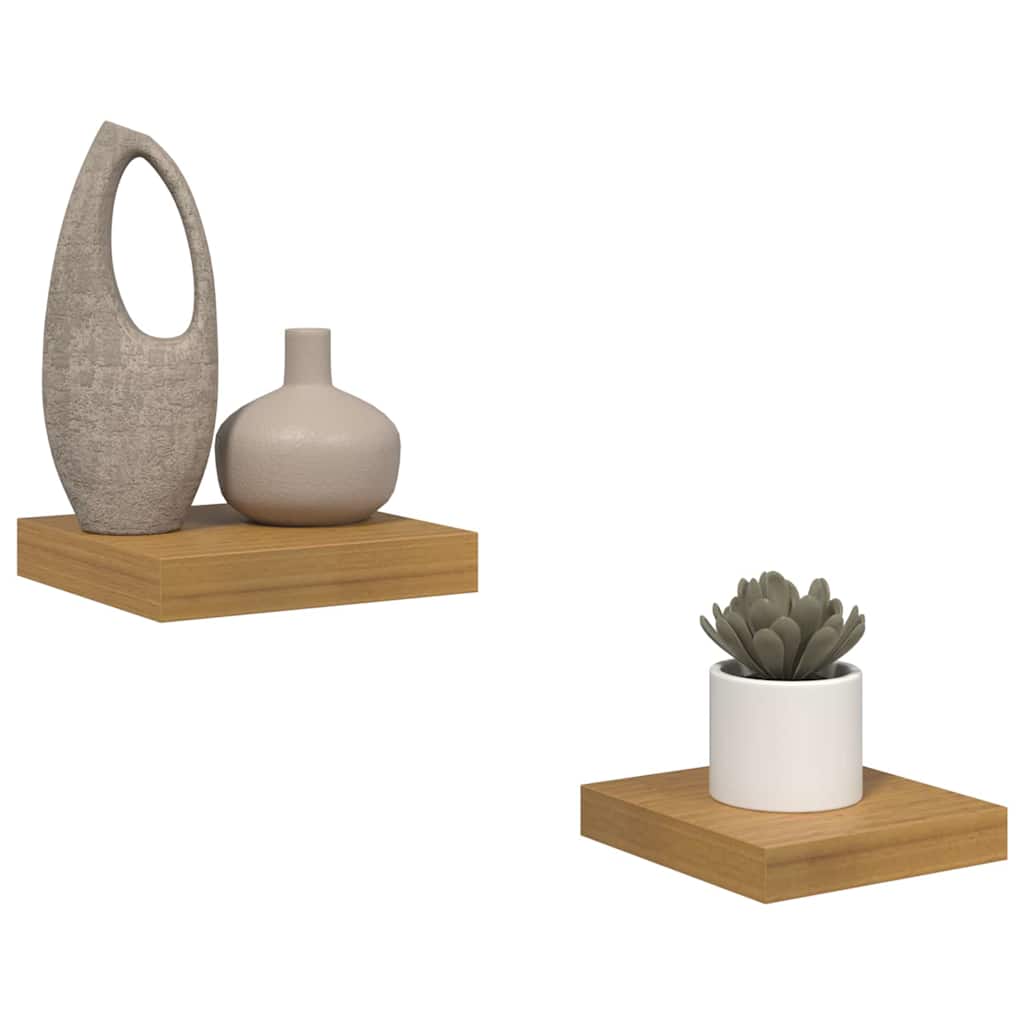 Vegghylle 2 pcs Beige 23 x 23,5 x 4 cm Konstruert tre