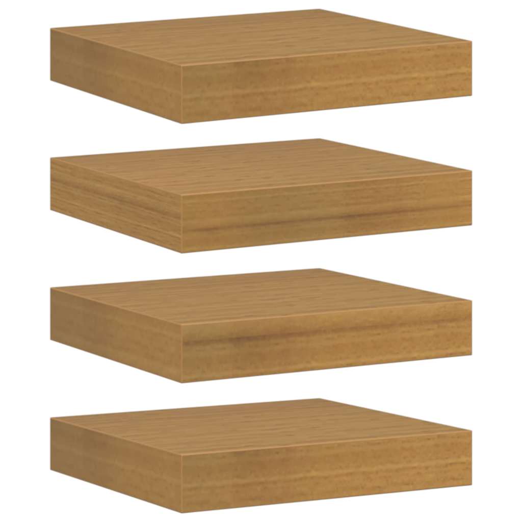 Vegghylle 4 pcs Beige 23 x 23,5 x 4 cm Konstruert tre
