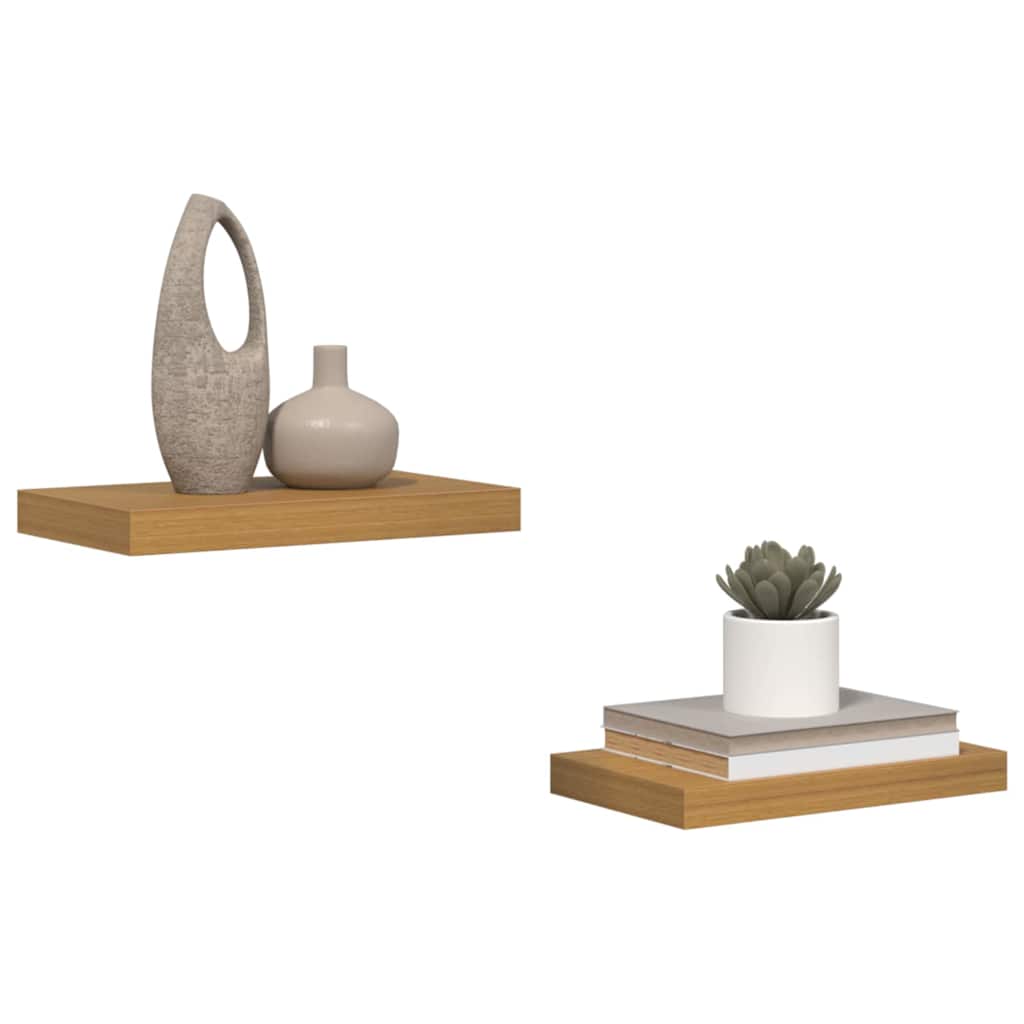 Vegghylle 2 pcs Beige 40 x 23,5 x 4 cm Konstruert tre