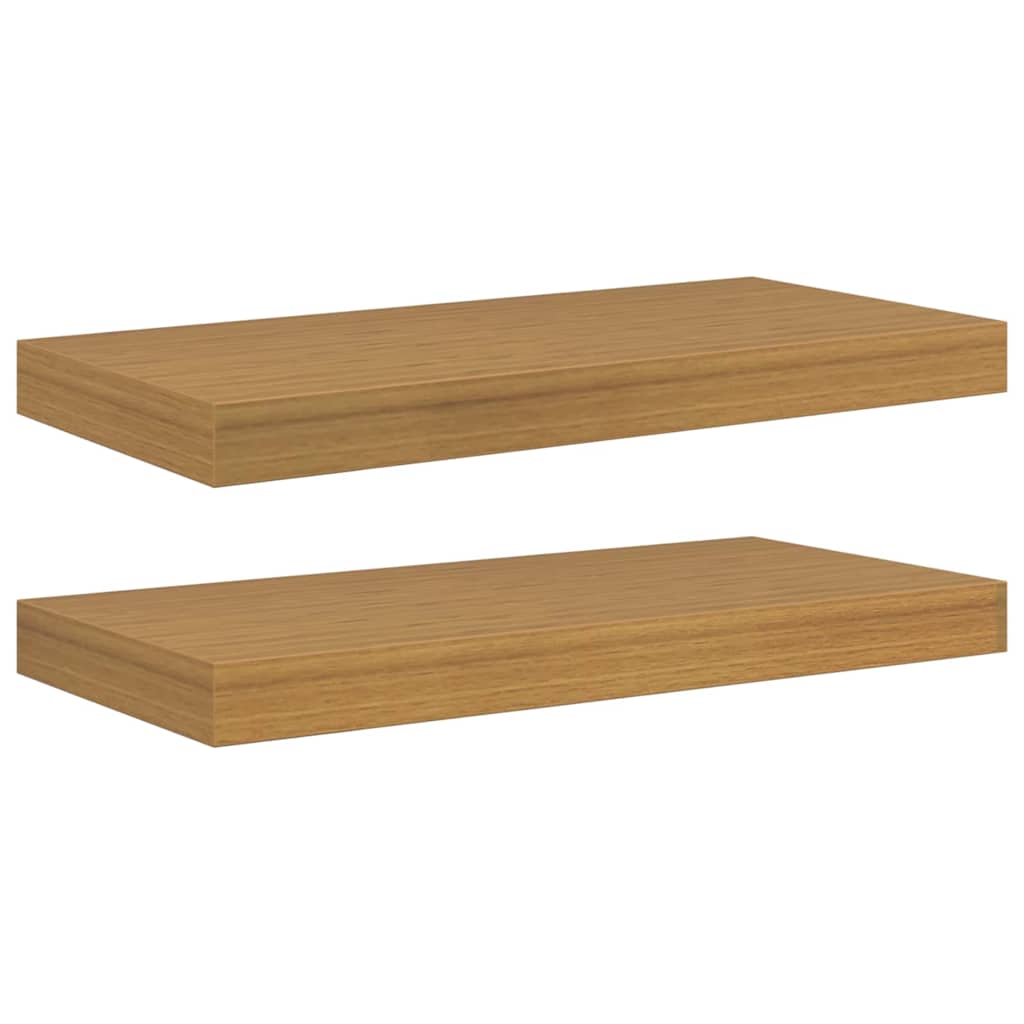 Vegghylle Veggmontert 2 pcs Beige 50 x 23 x 4 cm Konstruert tre