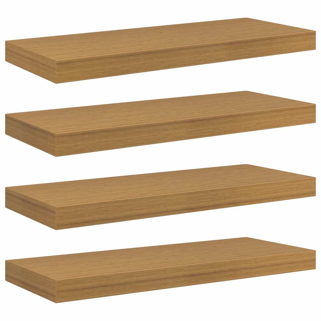 Vegghylle Veggmontert 4 pcs Beige 60 x 23 x 4 cm Konstruert tre