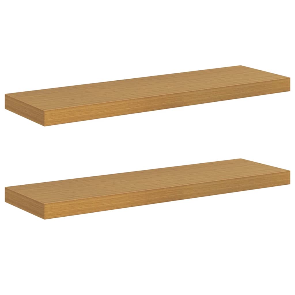 Vegghylle 2 pcs Beige 80 x 23,5 x 4 cm Konstruert tre