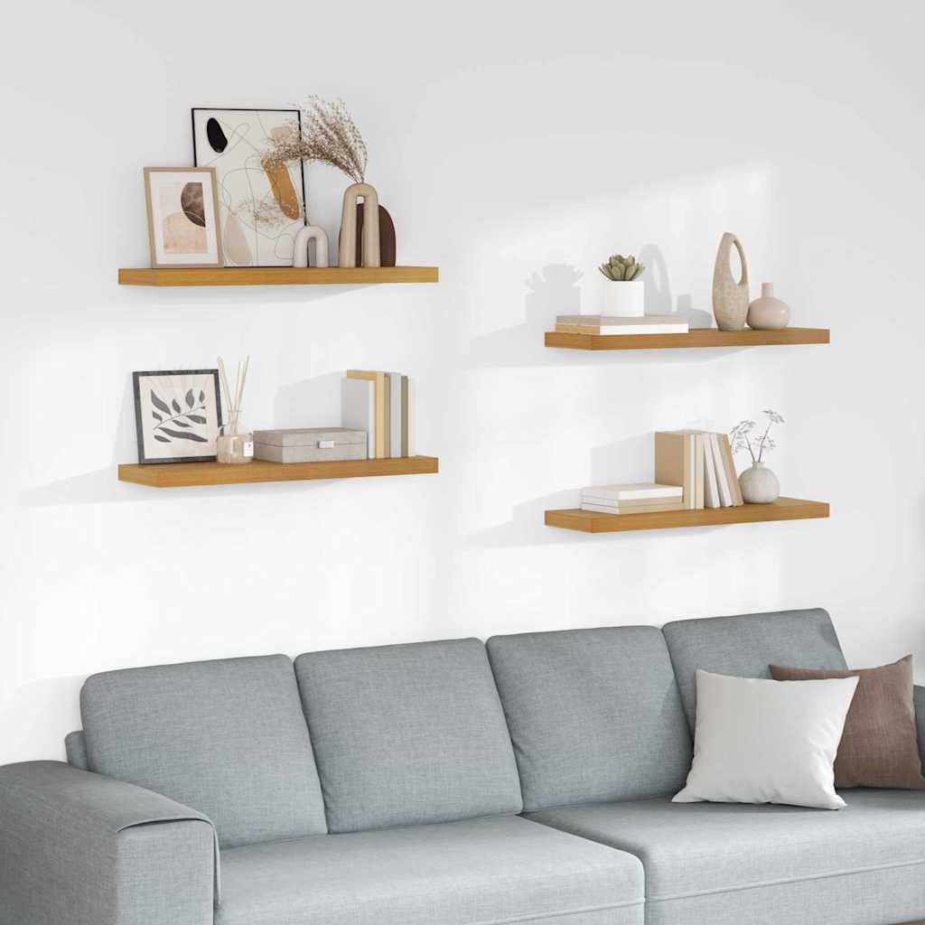 Vegghylle 4 pcs Beige 80 x 23,5 x 4 cm Konstruert tre