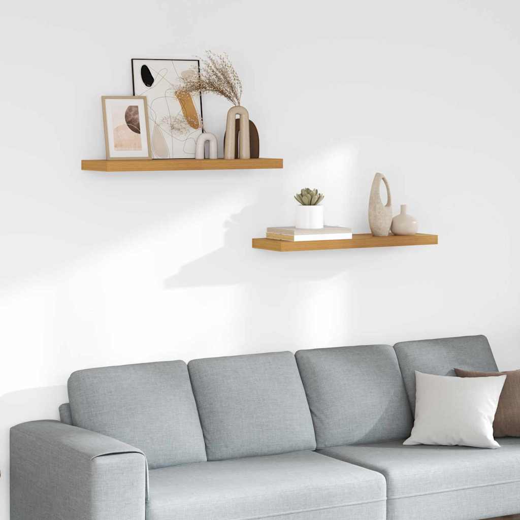 Vegghylle 2 pcs Beige 90 x 23,5 x 4 cm Konstruert tre