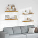 Vegghylle 4 pcs Beige 90 x 23,5 x 4 cm Konstruert tre