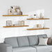 Vegghylle 4 pcs Beige 120 x 23,5 x 4 cm Konstruert tre