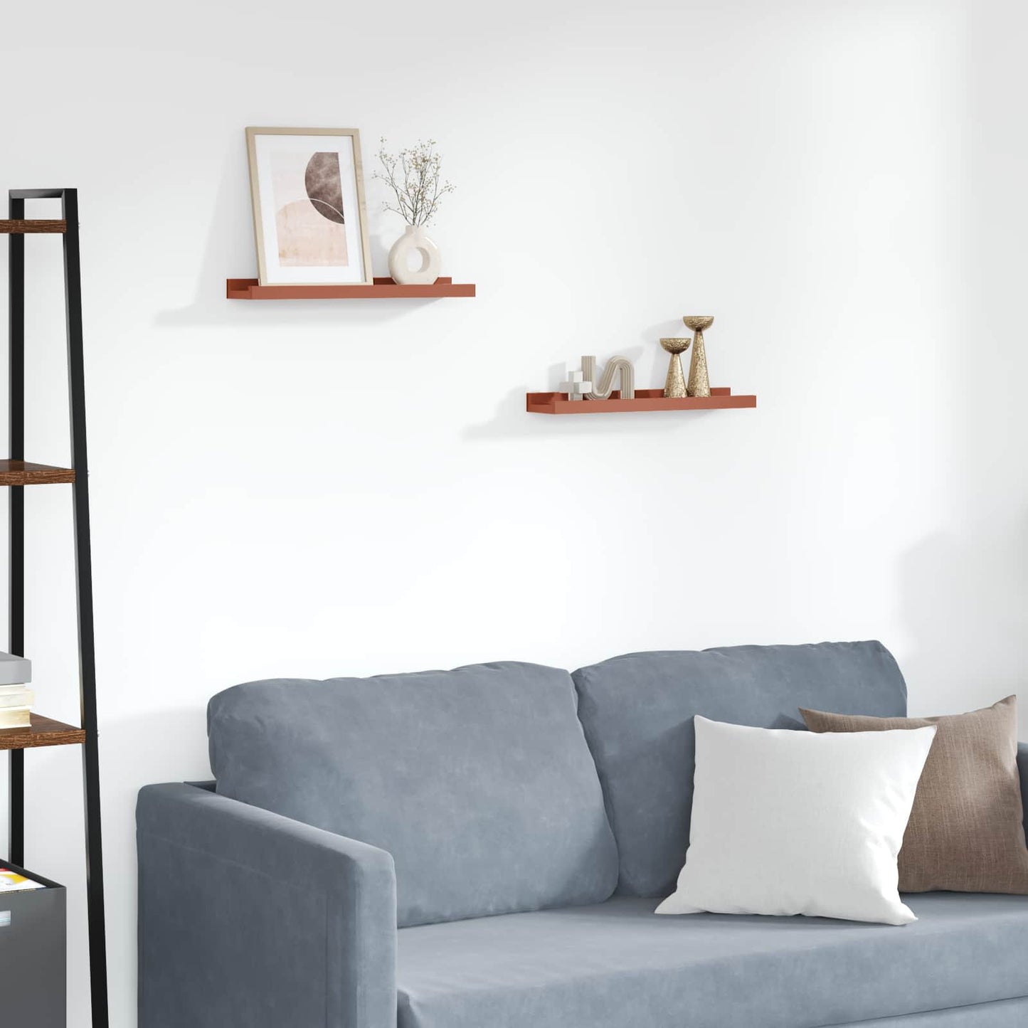 Vegghylle med hylle 2 pcs Rød 40 x 9 x 3 cm Konstruert tre