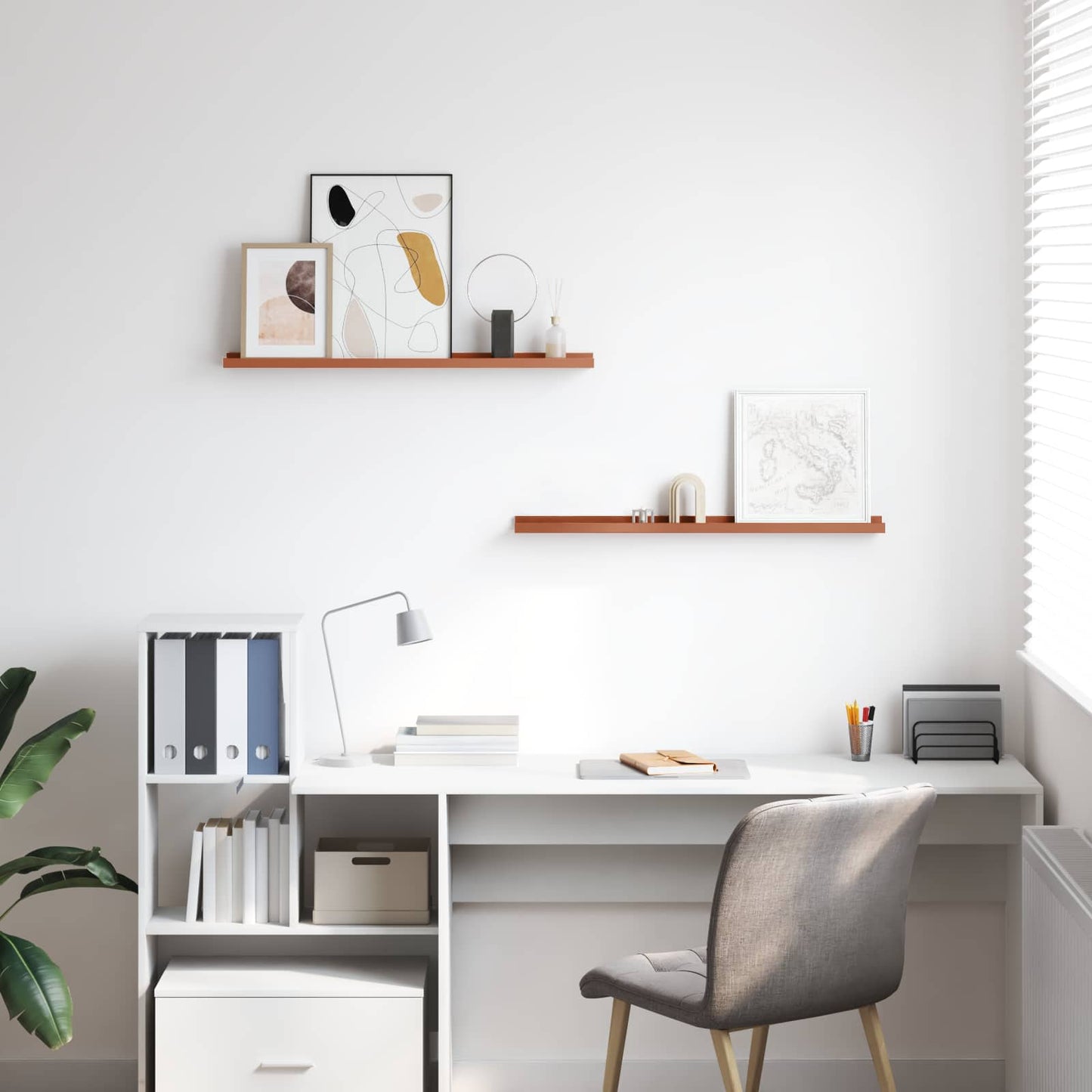 Vegghylle med hylle 2 pcs Rød 80 x 9 x 3 cm Konstruert tre