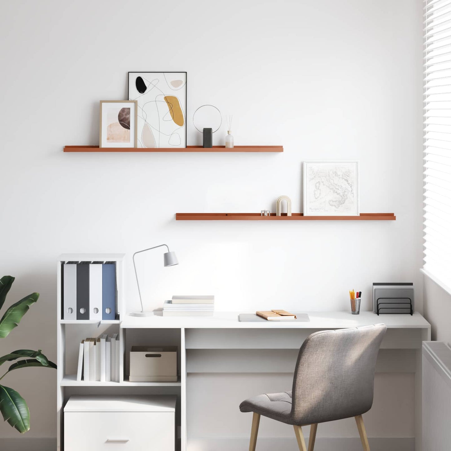 Vegghylle med hylle 2 pcs Rød 115 x 9 x 3 cm Konstruert tre