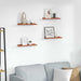 Vegghylle med hylle 4 pcs Rød 40 x 9 x 3 cm Konstruert tre