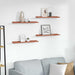 Vegghylle med hylle 4 pcs Rød 60 x 9 x 3 cm Konstruert tre